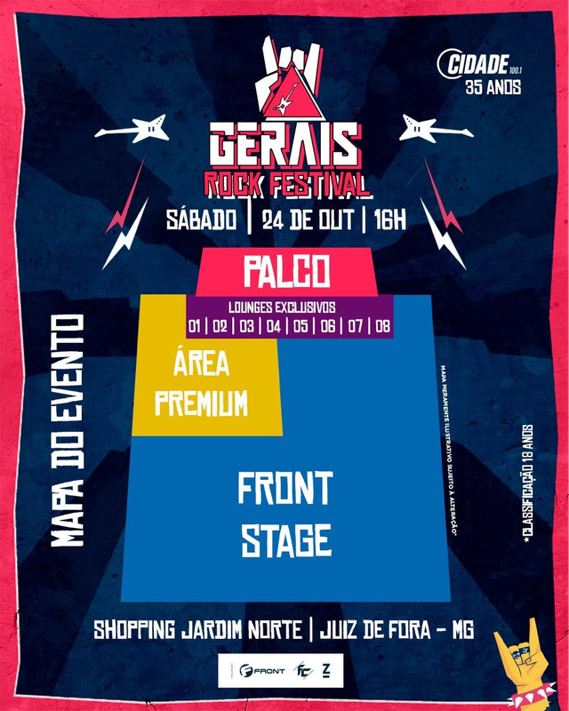 Mapa de setores - Gerais Rock Festival