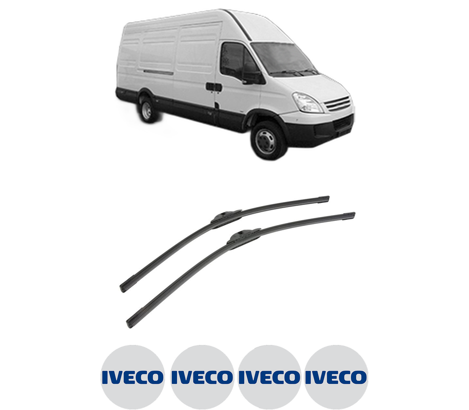Set stergatoare auto IVECO DAILY IV Van din 2006-2011, pentru parbriz auto, 2 bucati, Bosch Aerotwin, din cauciuc siliconat rezistent, 4 Stickere Auto IVECO