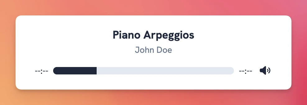 Audio player structure with progress bar