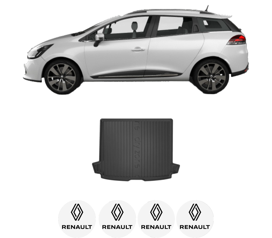 Tavita Portbagaj RENAULT CLIO IV Estate Van (KH_) din 2014-2021, Protectie Portbagaj Auto, 4x Stickere auto cu RENAULT