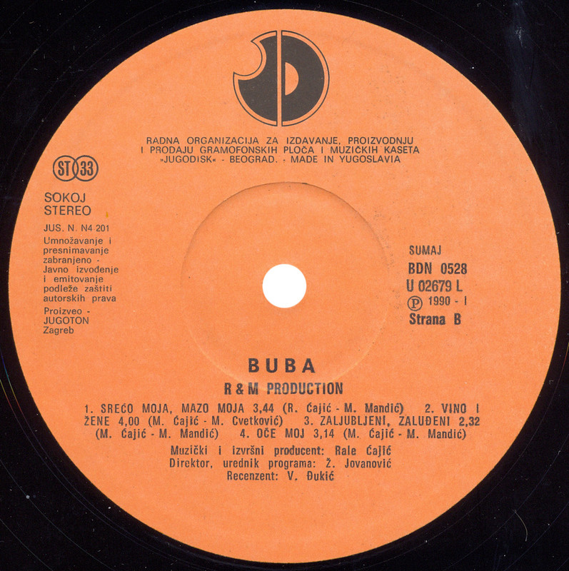 Biljana Miranovic-Buba 19.03.1990. LP B-strana