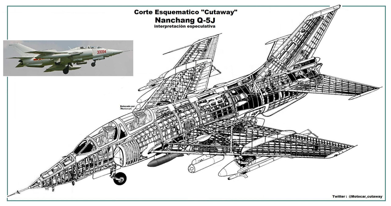Cutaway Nanchang Q-5J biplaza definitivo