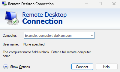 Remote Desktop Connection Window