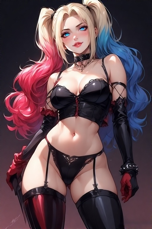 Harley-Quinn-in-black-Gothic-u-6