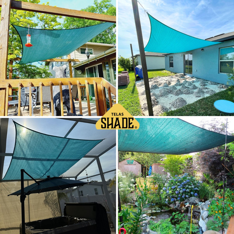 Green shade screen in use for shade and thermal comfort