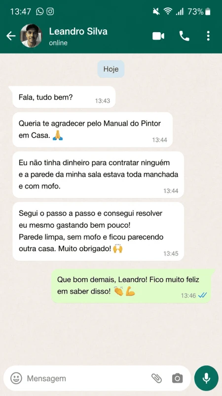 Depoimento sobre o Manual Pintor em Casa