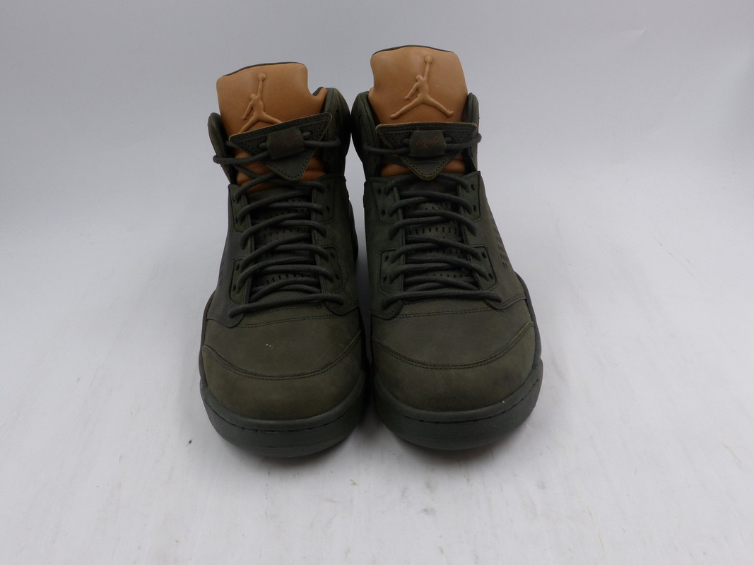 NIKE AIR JORDAN 5 RETRO PREM 881432 ARMY GREEN SIZE 13 MENS SHOE