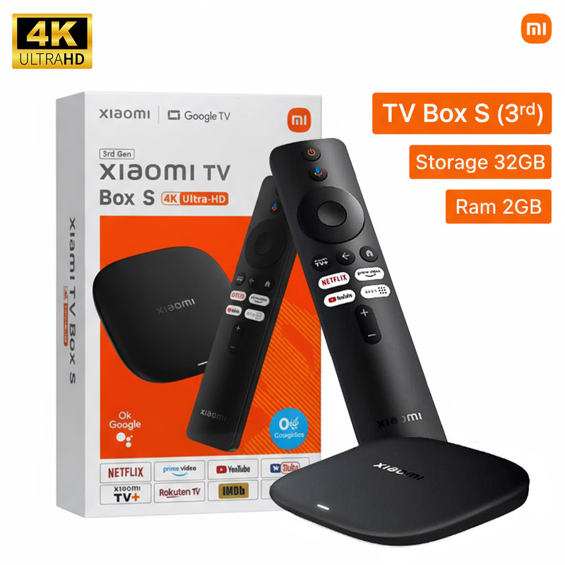 الأصلي والأحدث! حوّل تلفازك إلى سينما ذكية مع جهاز Xiaomi TV Box S (الجيل الثالث) بسعة 32 جيجا وواي فاي 6!