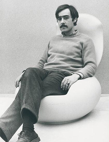 Peter Ghyczy with the Garden Egg Chair