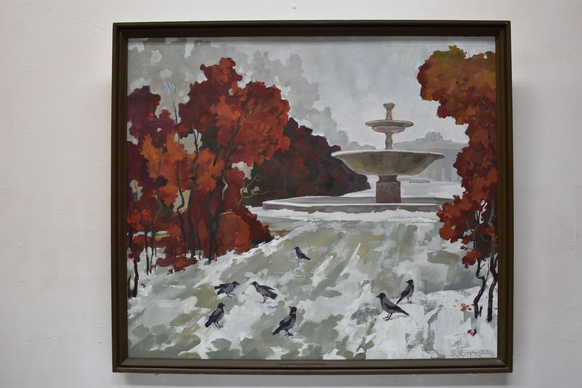 Первый снег. ХМ, 75х86, 2010