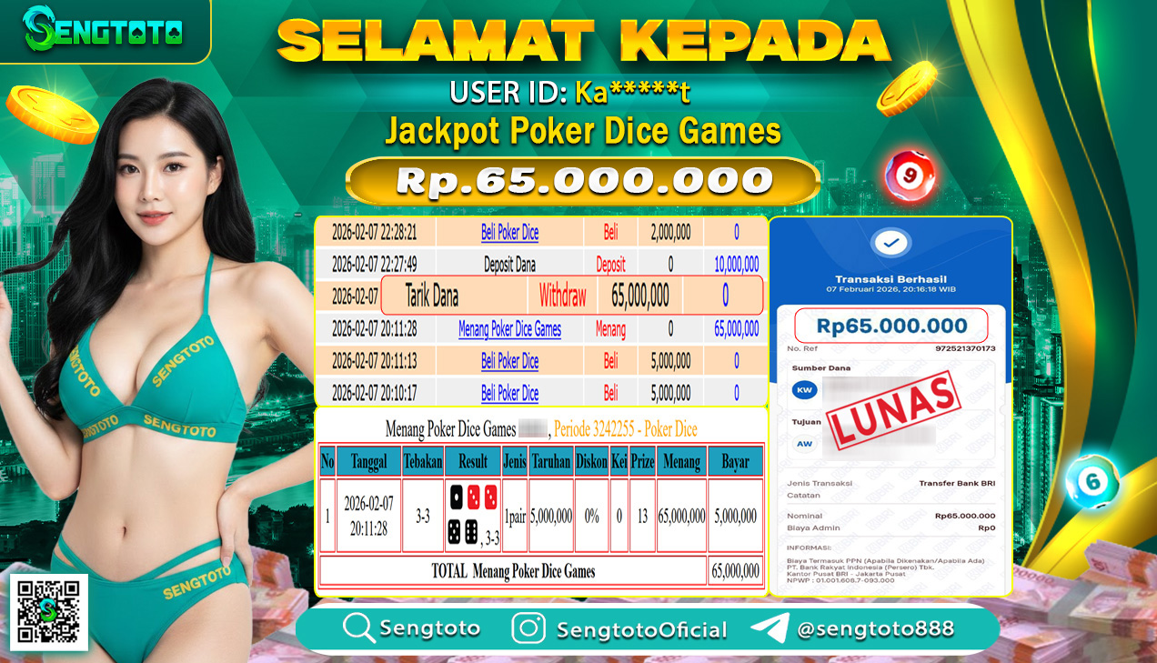 BUKTI PEMBAYARAN  LIVEGAME POKER DICE GEMES