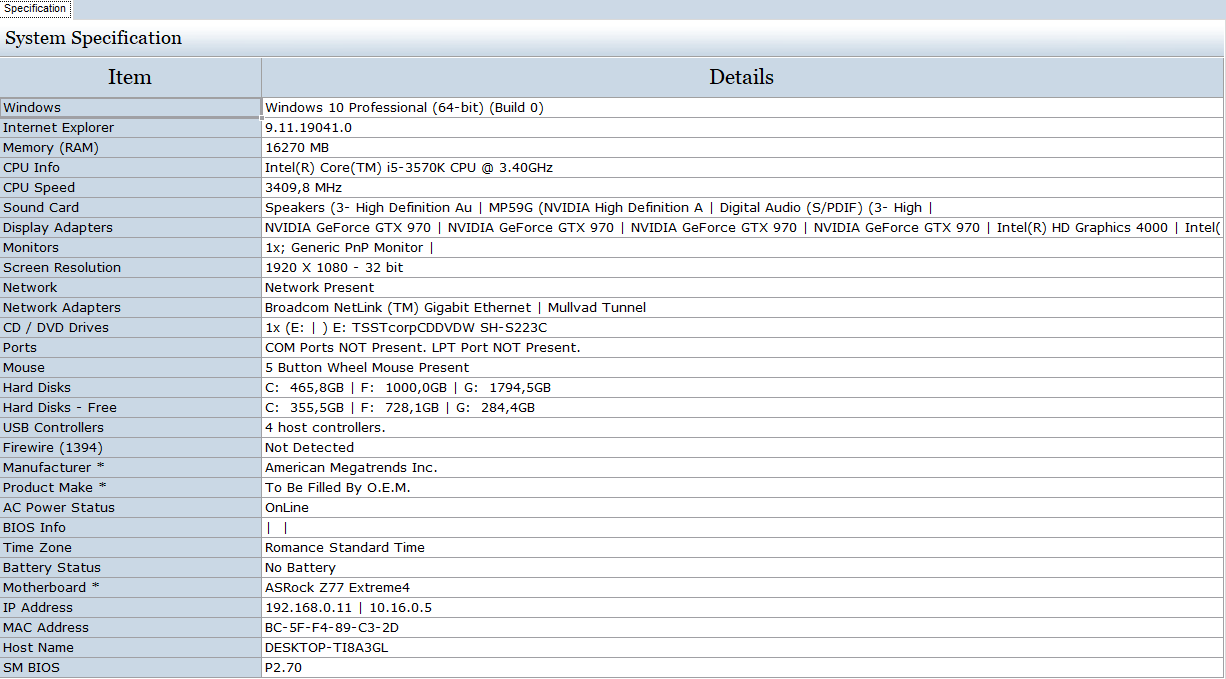 pc specs