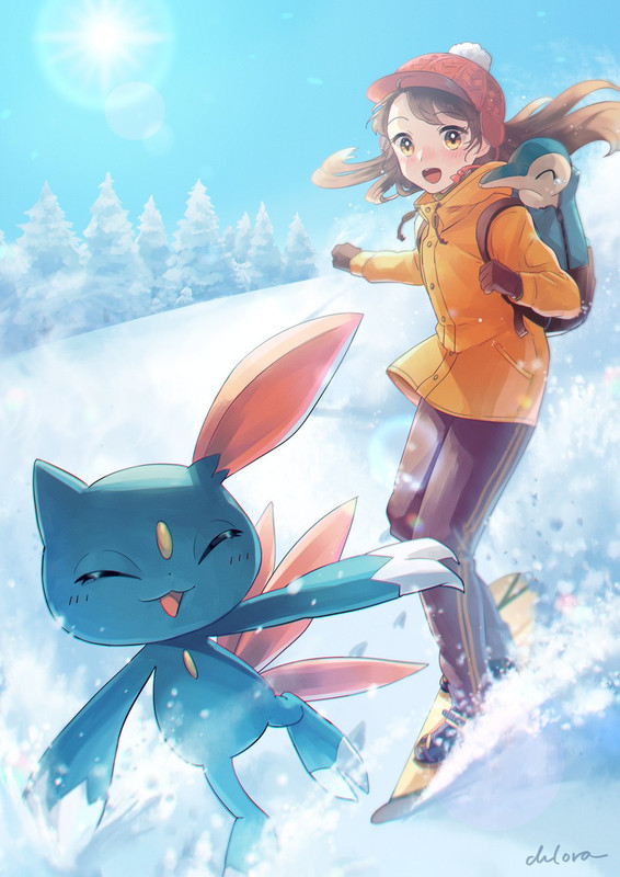 cyndaquil-and-sneasel-pokemon-drawn-by-c