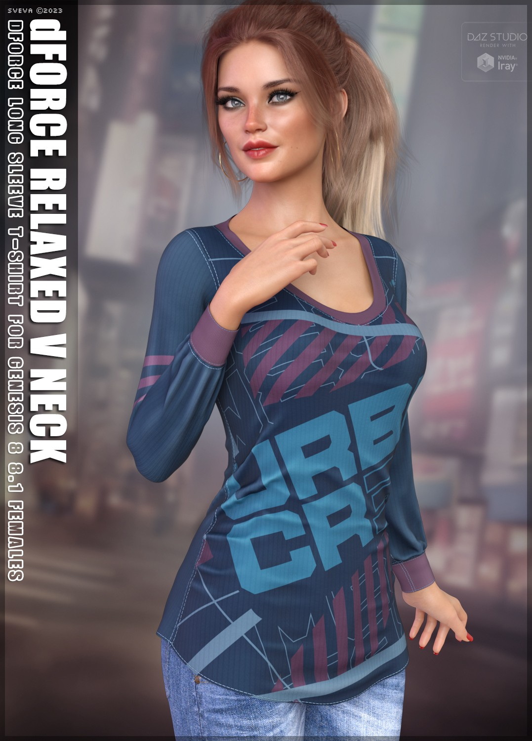 (FILLED 2023-03-05) DForce Relaxed V Neck G8G8.1F - Free Daz 3D Models