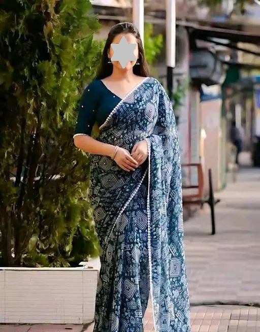 Georgette Saree Georgette Ka Saree Color 3 (R105)