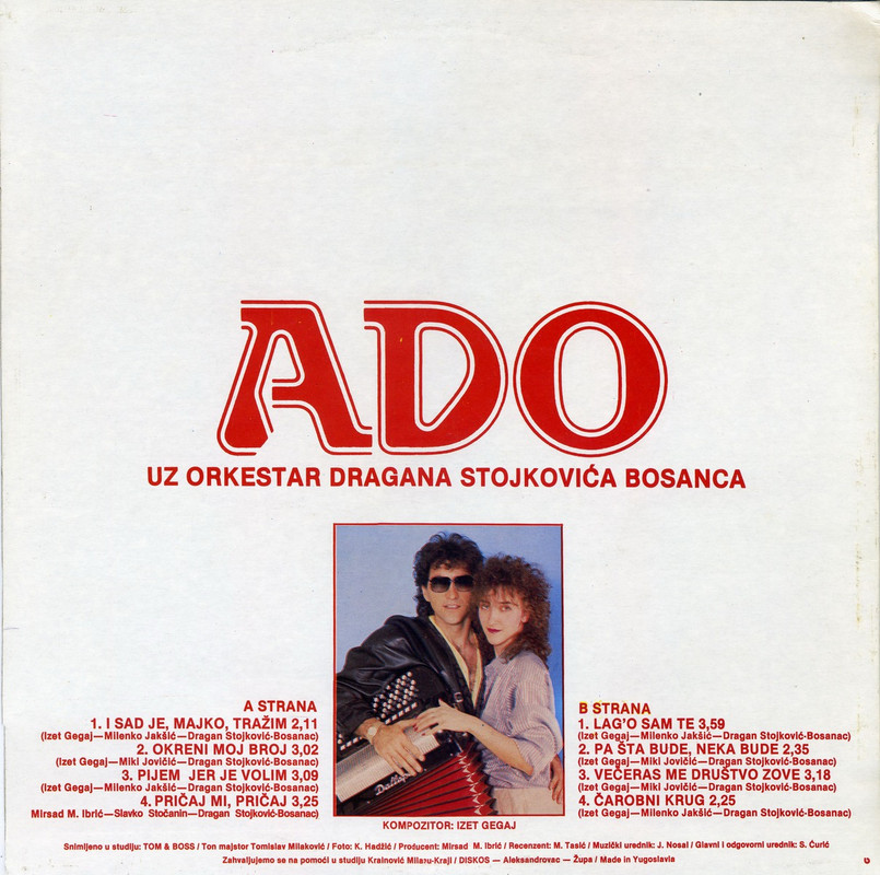 Ado Gegaj - 1987 - Okreni moj broj  - zadnja