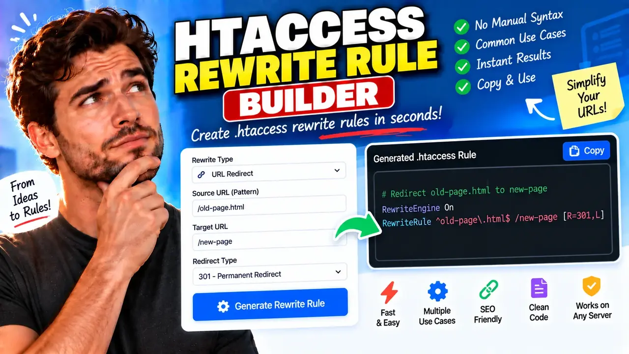 Htaccess Rewrite Rule Builder | Free Code Generator