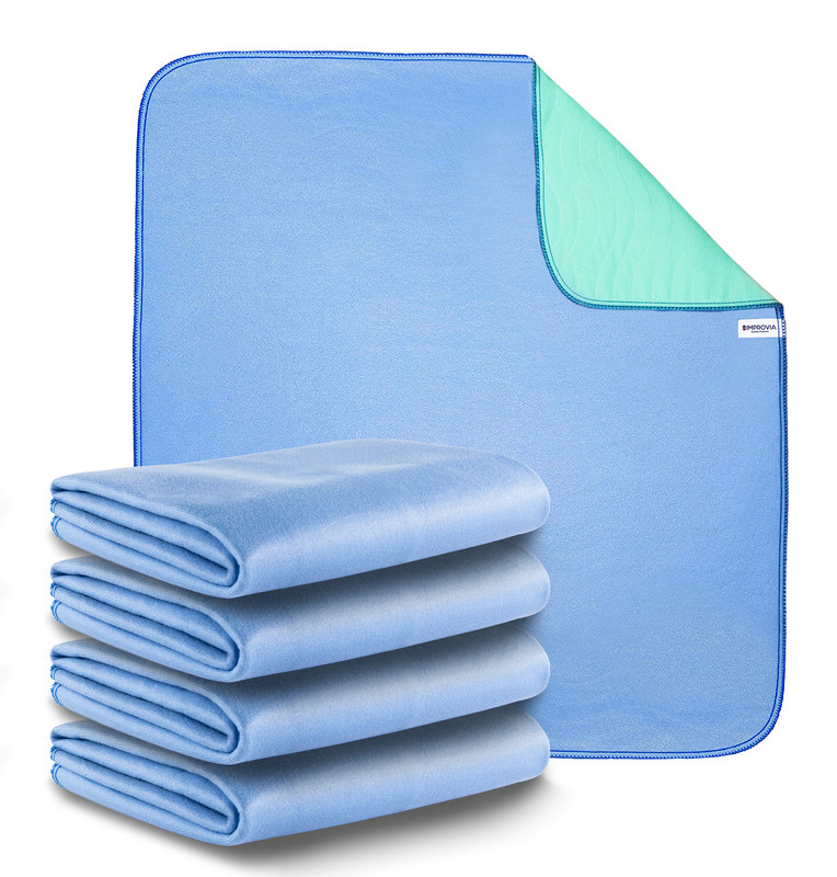 IMPROVIA Washable Underpads, 34" x 36" - Heavy Absorbency Reusable Incontinence Pads for Kids, Adults, Elderly, and Pets - Waterproof Protective Pad for Bed, Couch, Sofa, Furniture, Floor