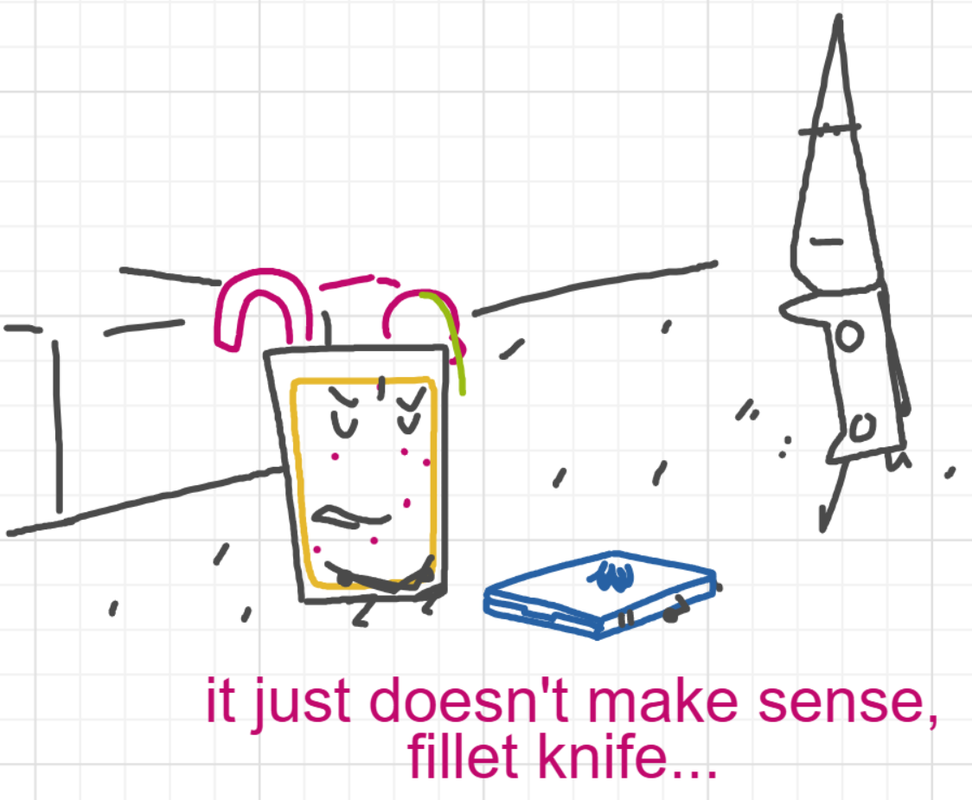 A panel from A Murder On The, episode six of the Board Boards object show by Furretwalk/WalkingFurret.