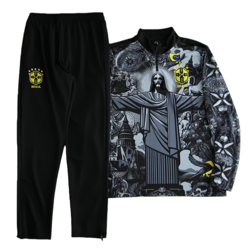 2425 Brazil Jesus Training suit set