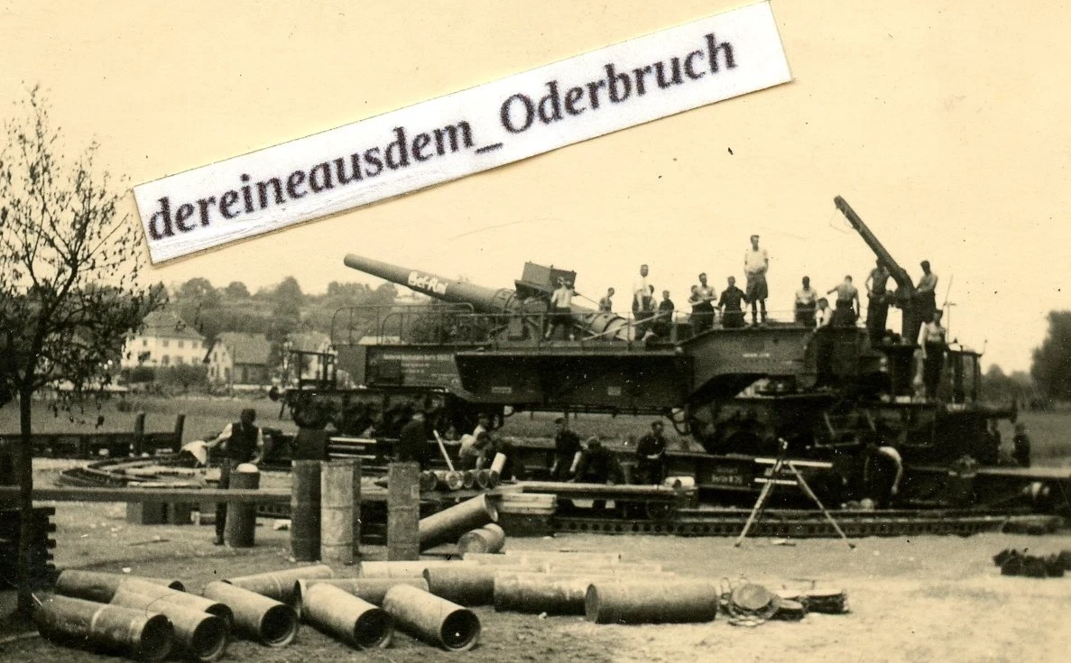 A6 Foto WH Eisenbahnbatterie 24cm Eisenbahngeschütz Theodor Rohr Kennung Bel Ami