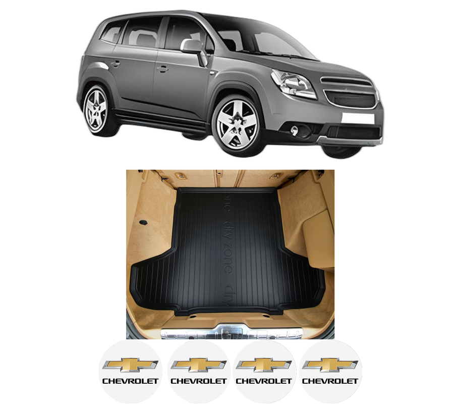 Tavita Portbagaj CHEVROLET ORLANDO (J309) din 2011-2015, Protectie Portbagaj Auto, 4x Stickere auto cu CHEVROLET