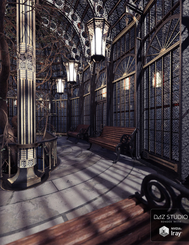 victorian iron conservatory 01 daz3d