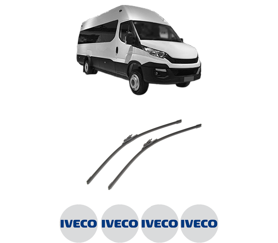 Set stergatoare auto IVECO DAILY VI Bus din 2014-2021, pentru parbriz auto, 2 bucati, Bosch Aerotwin, din cauciuc siliconat rezistent, 4 Stickere Auto IVECO