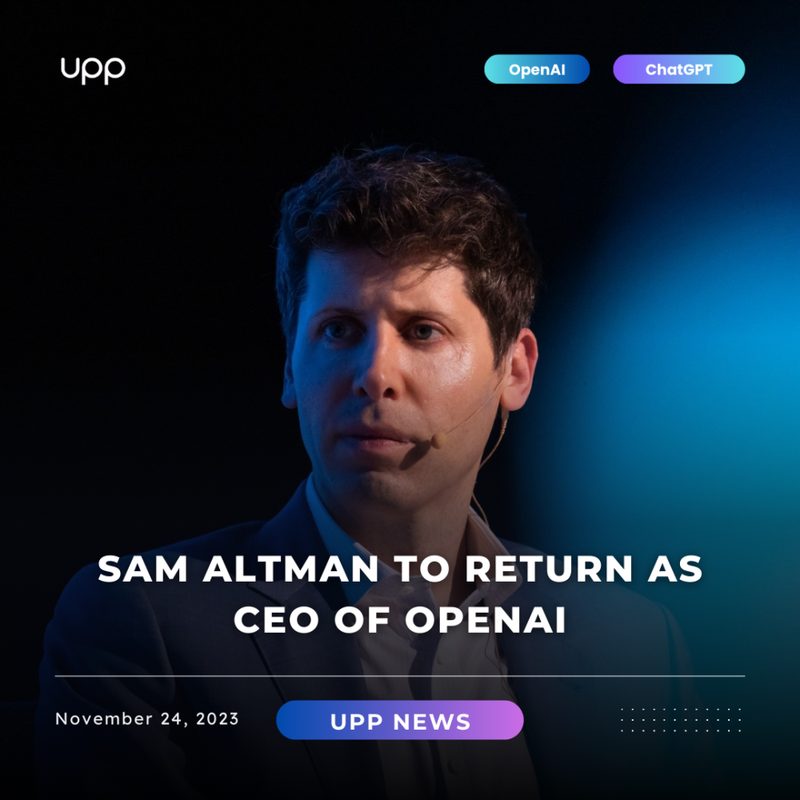 Sam Altman to return as CEO of OpenAI.