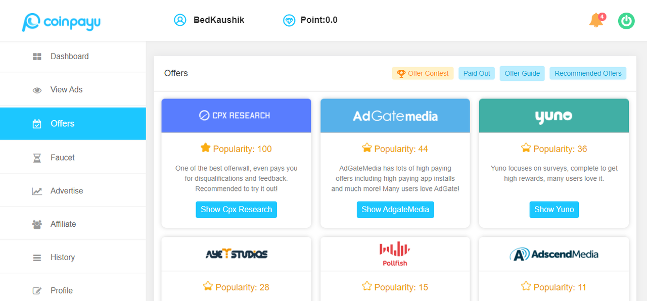 Coinpayu Offers Section: Coinpayu review