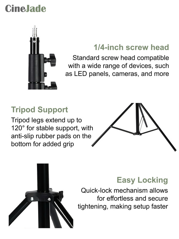Cinejade 2.8m Metal Light Stand Tripod for Photography3