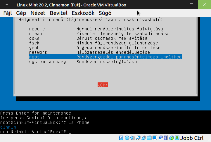 GRUB Recovery - Hibajavítás (sudo) _05