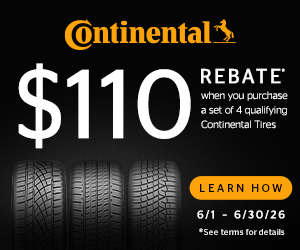 Continental $110 Rebate — Set of 4 Qualifying Tires