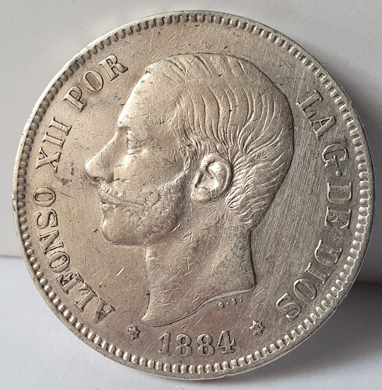 5 Pesetas Alfonso XII 1884*84 MSM 20221018-164549