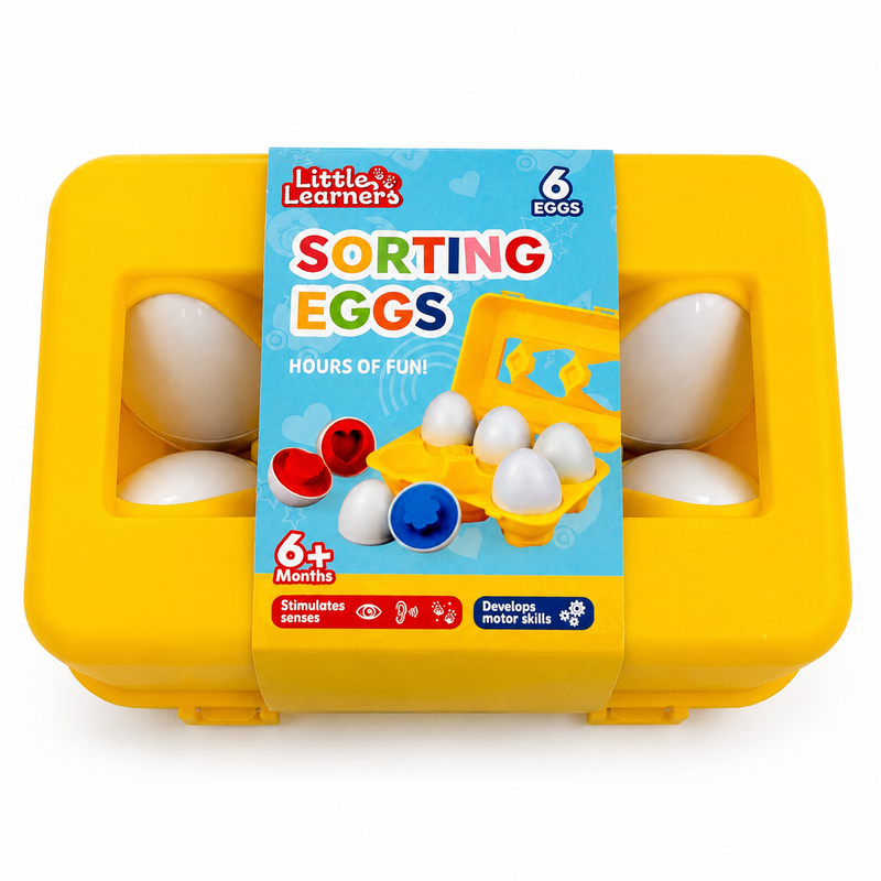 6 Egg Colour & Shape Sorting Educational Toy