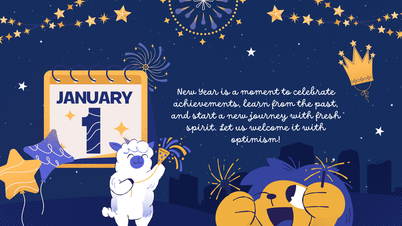 Purple Illustrative New Year 2025 Presentation