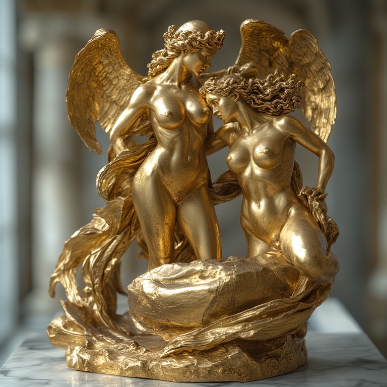 A-Gold-sculpture-naked-nude-fu-1