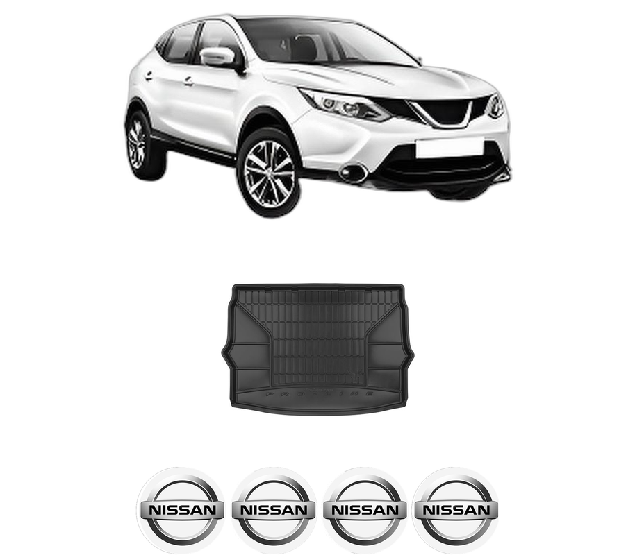 Tavita Portbagaj NISSAN QASHQAI II (J11, J11_) din 2013-2020, Protectie Portbagaj Auto, 4x Stickere auto cu NISSAN