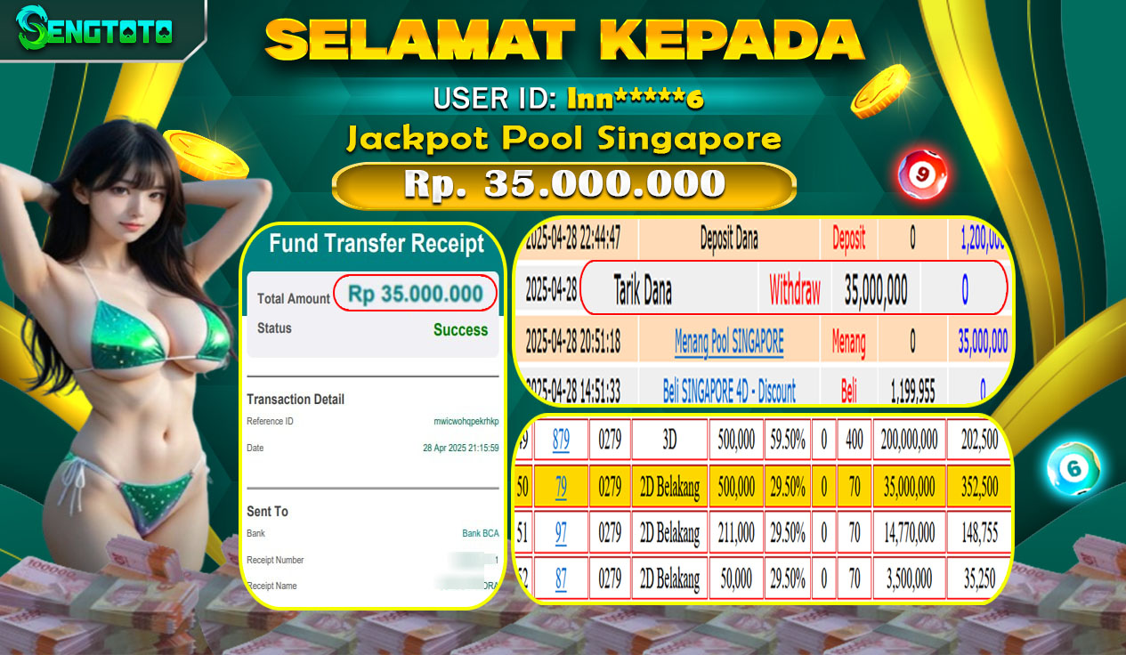BUKTI PEMBAYARAN POOL SINGAPORE