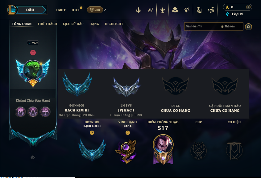 Acc LMHT # - Không Khung