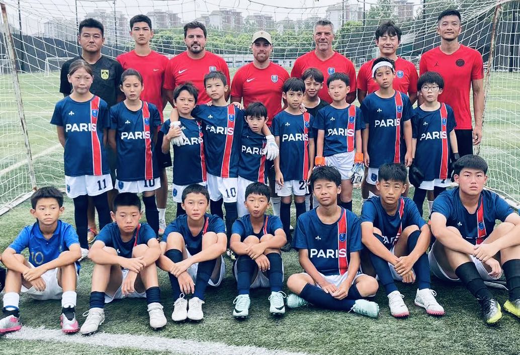 Athletes training hard during a sports camp.