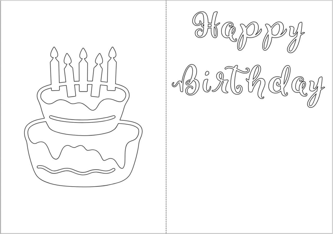 Template birthday card Cricut Design Space