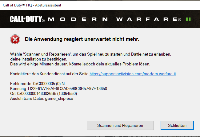 Getting This Crash Is There Any Fix For This R Modernwarfareii Getting This Crash Is There Any Fix For This R Modernwarfareii