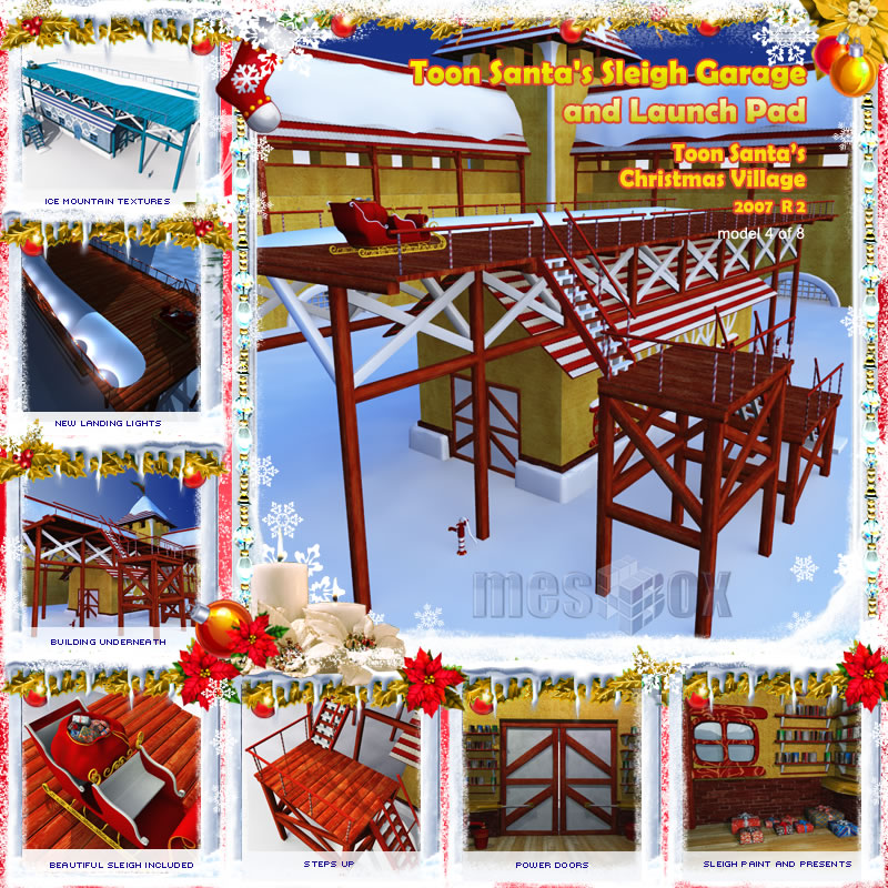 Toon Santa’s Sleigh, Sleigh Garage and Launch Pad