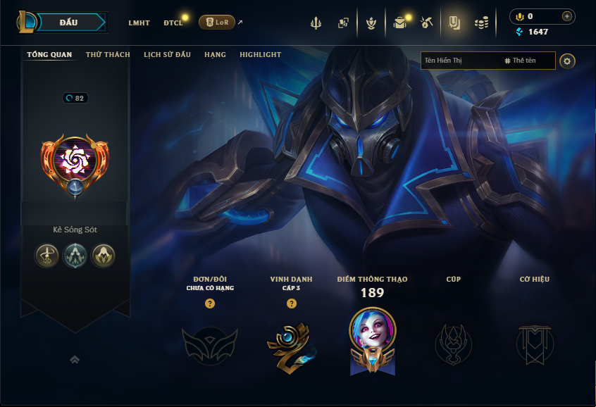 Acc LMHT # - Không Khung