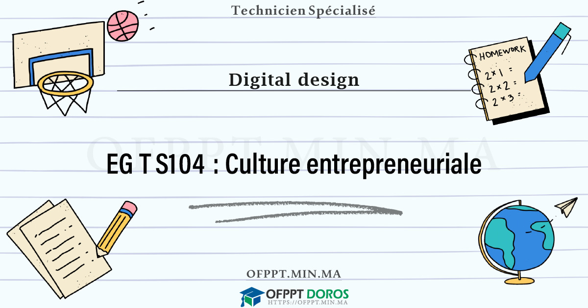 Sommaire détaillé du cours Culture entrepreneuriale EGTS104 OFPPT - Structure du module
