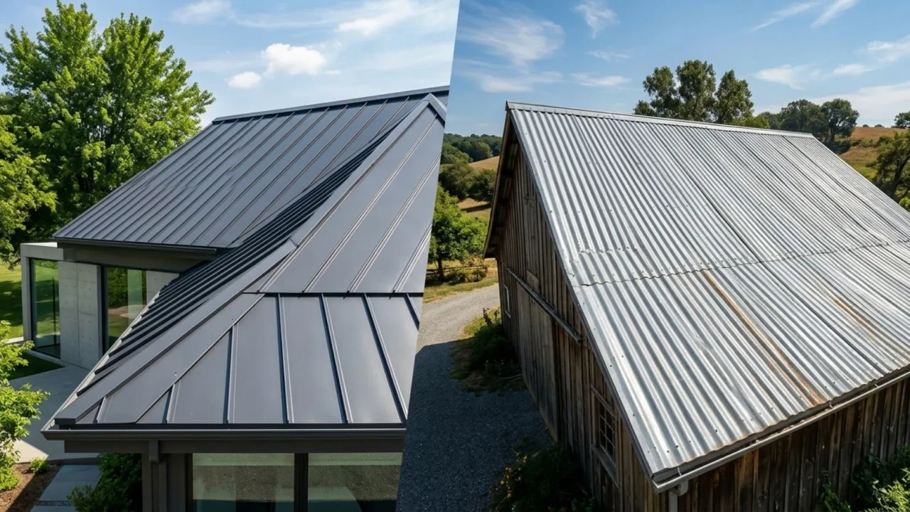 Corrugated and standing seam metal roofing panel types comparison