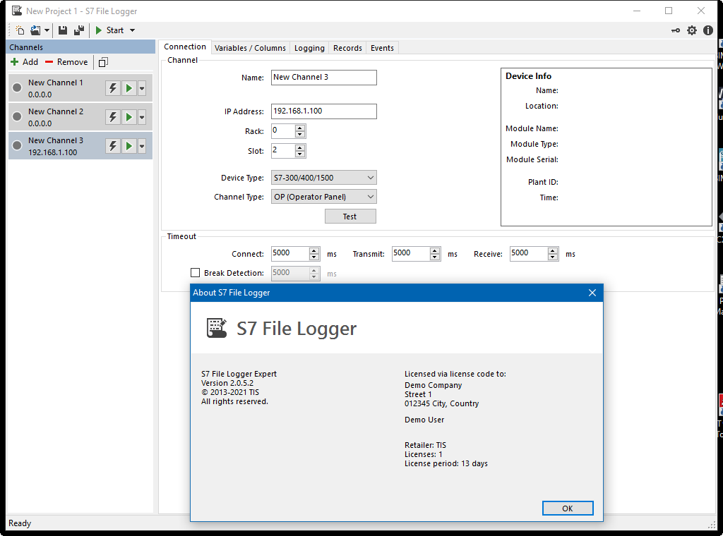 S7 File Logger 2052 demo S7 File Logger 2052 demo