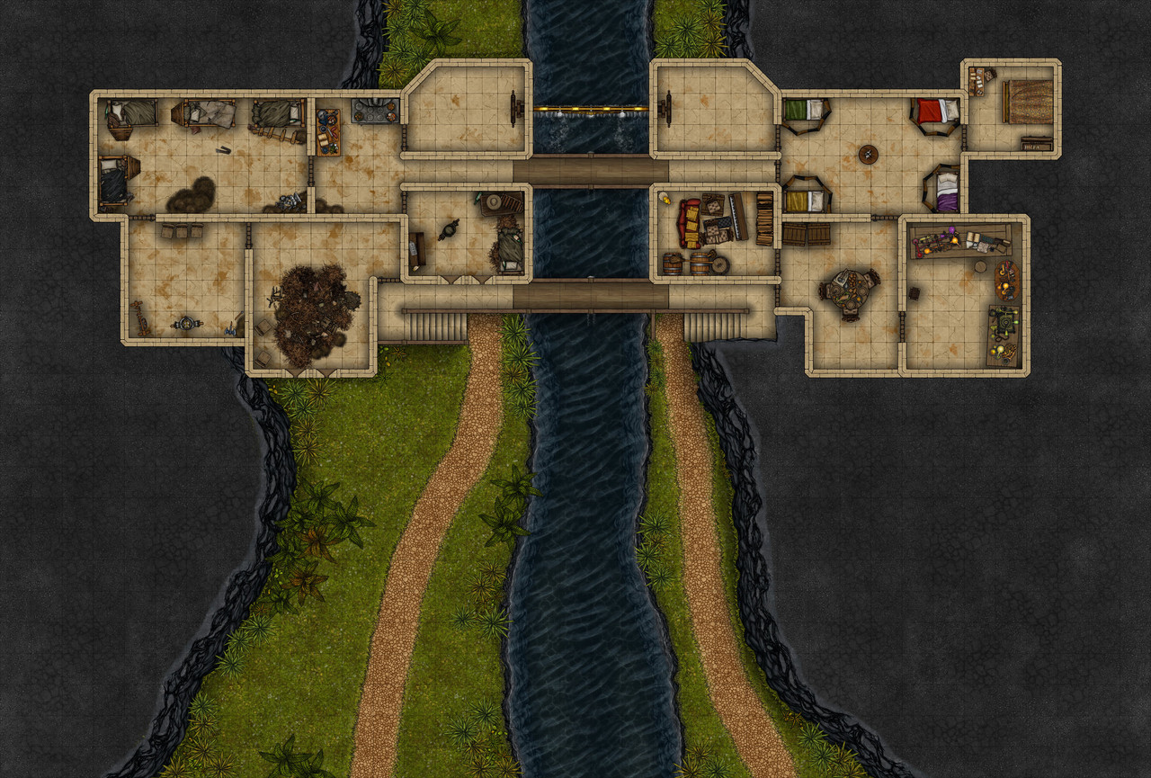 Temple Site E 37x25 Ground grid lights