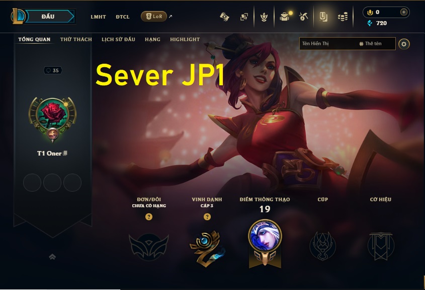 Acc RAC #Sever Nhật - Không Khung